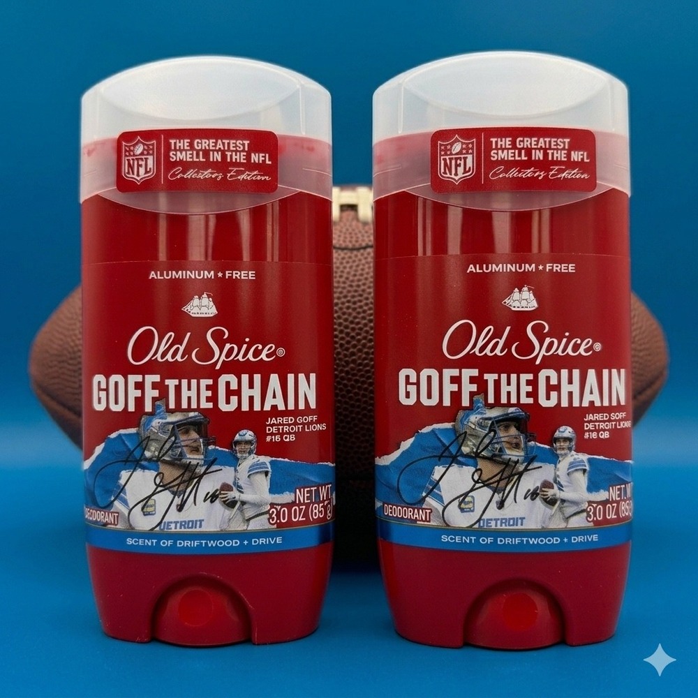 Old Spice Deodorant Mens 3oz Red New Goff The Chain Jared Goff Detroit Lions 2pk